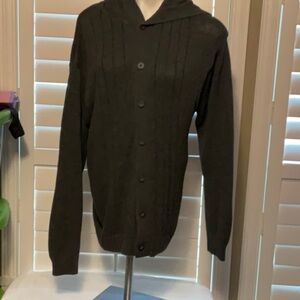 Men's Elegant Dark Cardigan Sweater